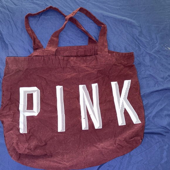 PINK Victoria's Secret Handbags - PINK Victoria's Secret Burgundy Tote Bag